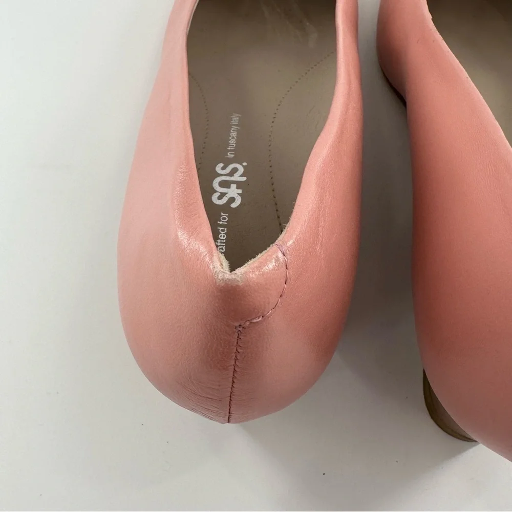 SaS womens heels size 10 pink Italian leather wedges orthopedic